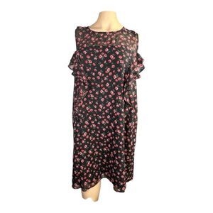BCBG Generation Floral Cold Shoulder Dress – Size Large